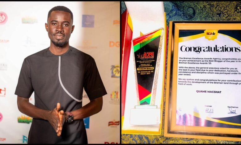 Qwame Macshat Wins Blogger of the Year at Breman Excellence Awards