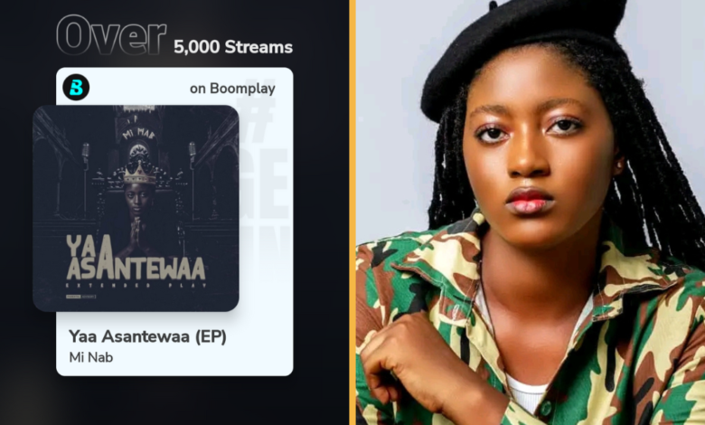 Digital Milestone: Mi Nab’s ‘Yaa Asantewaa EP’ Exceeds 5,000 Streams on Boomplay!