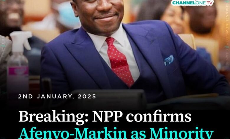 NPP Names Afenyo-Markin as Minority Leader for 9th Parliament