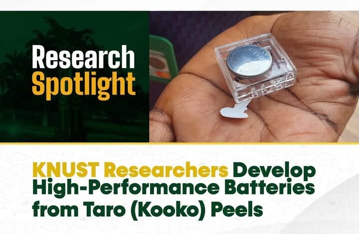 KNUST Researchers Pioneer Innovative Method for Developing High-Performance Batteries from Taro Peels